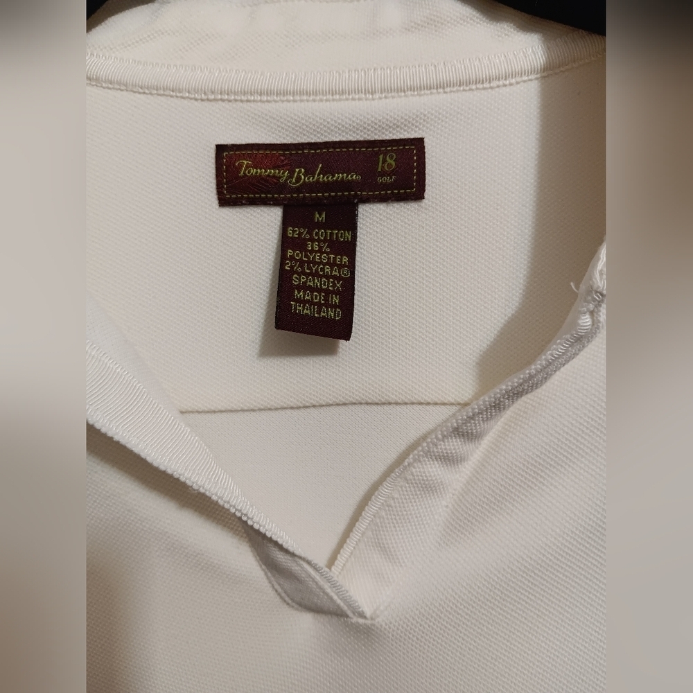 Tommy Bahama Tan Fitted Polo Shirt Short Sleeve - Picture 5 of 5
